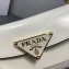 Prada Brushed leather shoulder bag 1BD345 White 2024