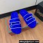 Loro Piana Waikiki Suede Double-Grip Men's Slide Sandals Blue 2024