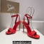 Christian Louboutin Heel 10cm Leather Loubigirl Sandals Patent Red 2024