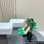Dior Heel 10cm Mlle Dior Heeled Sandals in Suede Green with Bow 2024