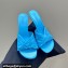 Bottega Veneta Heel 9.5cm Intrecciato Leather Mules with a folded detail Blue 2024