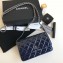 Chanel Patent Leather Classic Quilted WOC Bag Blue/Silver