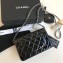 Chanel Patent Leather Classic Quilted WOC Bag Black/Silver