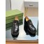 Gucci Heel 5.5cm Lug Loafer Black with Gold Double G 2023