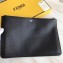 Fendi BAG BUGS Togo Leather Clutch Black