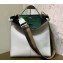 Fendi Roman Leather Peekaboo X-Lite Fit Tote Bag White 2019