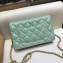 Chanel Lambskin Leather Quilting Wallet On Chain WOC Bag Light Green