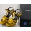 Saint Laurent Tribute Sandals In Patent Crinkled Leather Yellow