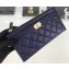 Chanel Caviar Leather Boy Pouch Clutch Bag A84478 Navy Blue