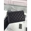 Chanel Grained Leather Boy Wallet On Chain WOC Bag A80287 Black/Silver