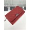 Chanel Grained Leather Boy Wallet On Chain WOC Bag A80287 Red/Silver