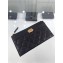 Chanel Grained Leather Boy Pouch Clutch Bag A84478 Black/Gold