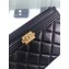 Chanel Lambskin Boy Pouch Clutch Bag A84478 Black/Gold