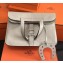 Hermes Halzan Togo Calfskin Leather Bag Pale Grey