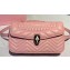 Bvlgari Serpenti Forever Belt Bag in Quilted Chevron Leather Pink 2019