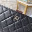 Chanel Classic Pouch Clutch Bag 70528 in Grained Calfskin Black/Silver