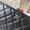 Chanel Classic Pouch Clutch Bag 70528 in Lambskin Black/Silver
