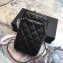 Chanel Clutch with Chain Phone Bag 70655 in Lambskin Black/Silver