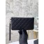 Chanel Classic Pouch Clutch Bag A009 in Grained Calfskin Black