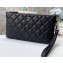 Chanel Classic Pouch Clutch Bag A009 in Lambskin Black