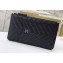 Chanel Classic Pouch Clutch Bag for iPhone 84402 AP0225 in Chevron Grained Calfskin Black